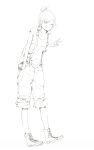  :p bad_id highres monochrome original sketch solo suspenders tongue v wink yoshito 