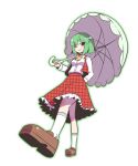  bad_id from_below green_hair kazami_yuuka parasol skirt skirt_set solo touhou transparent_background umbrella youkai yuragi_(nukomomo) 