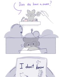  :3 artist_self-insert black_cat cat colored_speech_bubble commentary english_commentary english_text highres holding holding_paper interview mole mole_under_eye no_humans original paper pipi_(m1x_mix) pipi_(m1x_mix)_(character) speech_bubble 