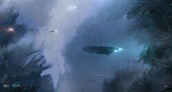  artist_logo asteroid asteroid_field clouds commentary company_logo concept_art copyright_logo copyright_name crystal english_commentary eve_online floating floating_object flying georg_hilmarsson logo no_humans official_art outdoors photoshop_(medium) rock scenery science_fiction space spacecraft thrusters zero_gravity 
