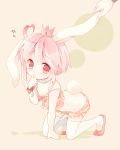 ac_japan ahoge animal_ears arigato_usagi arigatou_usagi bad_id bloomers bunny_ears bunny_tail camisole character_request crossdressinging crown highres jewelry male necklace non_(hey_you!) ousaka_nozomi personification pink_eyes pink_hair short_hair strap_slip tail thighhighs trap white_legwear white_thighhighs wristband 