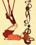  brown_hair kneehighs legs_up lying madotsuki on_back ribbon solo twin_braids yukiguni_(moaism) yume_nikki 