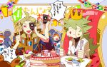  cake camcorder confetti crown food geechisu_(pokemon) green_hair hat morinaga777 n_(pokemon) party party_hat pokemon pokemon_(game) pokemon_black_and_white pokemon_bw team_plasma tympole 