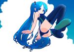  akahige blue_hair hatsune_miku long_hair thigh-highs thighhighs twintails vocaloid 
