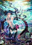  aqua_eyes aqua_hair bad_id elbow_gloves gloves hatsune_miku hatsune_miku_(append) instocklee long_hair miku_append navel necktie solo thighhighs twintails underwater very_long_hair vocaloid vocaloid_append 