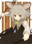  animal_ears capelet crystal dress face grey_hair jewelry mouse_ears mouse_tail nazrin pendant red_eyes short_hair smile solo tail touhou urin 