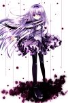  akemi_homura bad_id black_legwear blood colored_eyelashes eyelashes long_hair mahou_shoujo_madoka_magica nanase_nao pantyhose purple_eyes purple_hair solo violet_eyes 