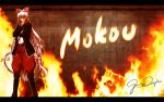 boots character_name fire fujiwara_no_mokou growingnoob jacket letterboxed signature solo touhou 
