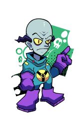  alien annoyed artwork astronaut bandai_namco blitz_games drawing erwin_(pac-man) extraterrestrial fanart ghost hazard_stripes pac-man_world pac-man_world_3 weapon 