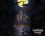  black_hair castle castlevania dark dress forest long_hair moon shanoa solo tattoo wallpaper 