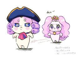  animal_hands blush_stickers brooch closed_mouth commentary_request dog dog_paws go!_princess_precure hat heart-shaped_blush_stickers jewelry long_hair meitantei_precure! no_humans pink_hair precure puff_(precure) scarf simple_background standing usonoir usonoir_(fairy) violet_eyes yuriko_(yurikonicc) 