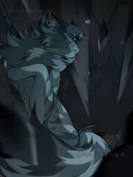  animal_focus blue_eyes canon_event cat cave chinese_commentary commentary_request cougar feathertail fluffy grey_cat highres imminent_death no_humans scene_reference seroll sharptooth_(warrior_cats) solo_focus spoilers stalactite tabby_cat the_new_prophecy warrior_cats watermark whiskers 