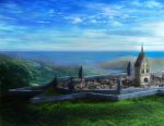  cityscape cloud clouds forest highres landscape mountain nature pixiv_fantasia pixiv_fantasia_5 scenery sky vdkingdom wall water 
