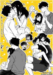  +++ ... 1boy 1girl :< :d :o anger_vein arms_around_another's_back bags_under_eyes black_hair black_necktie black_pants black_shorts brother_and_sister character_name chibi closed_eyes clothes_writing collarbone collared_shirt commentary_request cuddling drying drying_hair flower furrowed_brow grey_shirt grey_shorts hair_between_eyes hair_dryer hand_on_another's_cheek hand_on_another's_face hand_on_another's_head hand_on_another's_neck heart height_difference highres holding holding_hair_dryer holding_pillow hug incest jitome kiss kuroki_tomoki kuroki_tomoko laughing leg_lock long_hair looking_at_another messy_hair multiple_views necktie nervous_sweating no_pupils on_lap pants pillow pleated_skirt pokuron sanpaku school_uniform shirt shirt_tucked_in short_hair shorts siblings sidelocks sitting sitting_on_lap sitting_on_person size_difference skirt sleeping smile spiky_hair spoken_ellipsis star_(symbol) string string_of_fate sweat t-shirt towel towel_on_head twitter_username v-shaped_eyebrows watashi_ga_motenai_no_wa_dou_kangaetemo_omaera_ga_warui! white_shirt yellow_background 