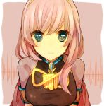  aqua_eyes breasts bust face large_breasts megurine_luka no_nose pink_hair shiny solo taut_shirt vocaloid yuyupo 