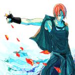  armpits fingerless_gloves gloves goggles hwoarang male muccky red_hair redhead simple_background solo tekken 