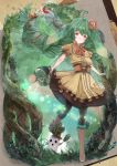  dress flower hair_flower hair_ornament long_hair nameco original plant solo tree watering_can 