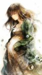  brown_hair closed_eyes dress eyes_closed hana_(yui) long_hair original pregnant solo 