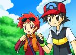  black_hair nozomi_(pokemon) pokemon pokemon_(anime) redhead satoshi_(pokemon) short_hair 