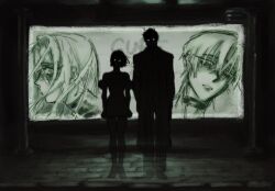  2boys 2girls alien_stage choker day_sose english_commentary full_body hair_between_eyes highres horror_(theme) ivan_(alien_stage) long_hair looking_at_viewer mizi_(alien_stage) multiple_boys multiple_girls short_hair sua_(alien_stage) surreal till_(alien_stage) 