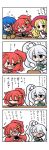  &gt;_&lt; 4koma beer blonde_hair blue_hair blush brown_eyes comic drunk fang glasses grey_eyes hair_ornament highres horns pixiv_fantasia pixiv_fantasia_5 red_eyes red_hair redhead sakazuki side_ponytail silver_eyes translation_request white_hair yanagi_(artist) yanagi_(nurikoboshi) yellow_eyes 