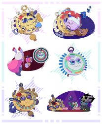  :3 aiming artist_name black_bow black_bowtie black_hair bow bowl bowtie character_doll closed_eyes doll drooling flower galactic_nova gun hat highres holding holding_gun holding_weapon jester_cap kirby:_planet_robobot kirby_(series) kirby_air_ride kirby_air_riders kirby_super_star marx_(kirby) noir_dedede pink_hair rayman_limbs sleeping spino_(spinoone) star_(symbol) star_dream susie_(kirby) target weapon zzz 