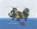  bucket ch-47 ch-47_chinook chibi chinook helicopter ittousai japan_ground_self-defense_force military no_humans original sweatdrop 
