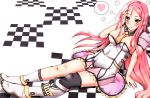  checkered heart lucia pangya pink_hair sitting tukisimawataru 