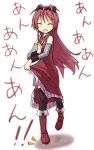  araco black_legwear boots bow closed_eyes detached_sleeves eyes_closed hair_bow long_hair magical_girl mahou_shoujo_madoka_magica marisa_stole_the_precious_thing parody ponytail red_hair redhead sakura_kyouko solo thigh-highs thighhighs 