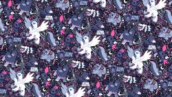  absol alt_text artist_name claws closed_mouth commentary crescent dark_type_theme_(pokemon) english_commentary fang flower full_body galarian_zigzagoon hair_over_one_eye highres limited_palette mega_absol mega_pokemon multiple_heads murkrow no_humans open_mouth pokemon pokemon_(creature) pokemon_focus poochyena smile sneasel solid_oval_eyes starsalts stunky tongue tongue_out wings zorua zweilous 