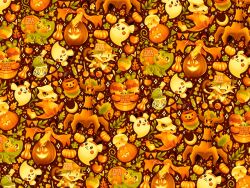  :3 alt_text apple applin artist_name autumn_leaves balloon bright_pupils bucket bulbasaur candy candy_corn character_balloon charmander closed_mouth clothed_pokemon commentary cosplay crescent cubone cubone_(cosplay) english_commentary fangs fire flame-tipped_tail flower food fruit full_body gourd gourgeist halloween_bucket hat highres holding jack-o'-lantern leaf limited_palette litwick lollipop meowth no_humans one-eyed one_eye_covered open_mouth pikachu pokemon pokemon_(creature) pokemon_focus pumpkin ribbon sinistcha skull_on_head smile starsalts string_of_flags tail top_hat trevenant white_pupils wooden_bucket wrapped_candy 