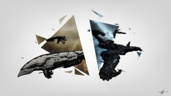 3d amarr_empire_(eve_online) apocalypse_(eve_online) artist_name battleship_(eve_online) caldari_state_(eve_online) camouflage clouds commentary digital_camouflage english_commentary eve_online frigate_(eve_online) highres military_vehicle navy_faction_(eve_online) nebula no_humans punisher_(eve_online) realistic science_fiction scorpion_(eve_online) smuitar space spacecraft star_(sky) 