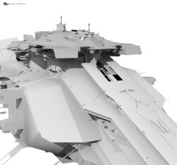  3d absurdres caldari_state_(eve_online) capital_ship_(eve_online) commentary company_logo company_name concept_art dated english_commentary eve_online greyscale highres kwibl logo modo_(medium) monochrome no_humans science_fiction simple_background spacecraft vehicle_focus white_background 