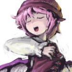  animal_ears bust closed_eyes hat lowres mystia_lorelei open_mouth pink_hair short_hair solo sonjow4 touhou wings 