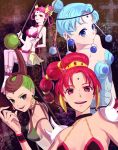  amazons_quartet bindi bishoujo_senshi_sailor_moon blue_eyes blue_hair bow breasts cerecere choker earrings evil_smile flower green_eyes green_hair hair_bun hair_ornament hair_ribbon hair_rings hairpin jewelry junjun long_hair midriff multi-tied_hair multiple_girls navel pallapalla pink_hair pink_legwear pink_rose ponytail red_eyes red_hair redhead ribbon rose see-through short_hair skirt smile swing tuuuh vesves wrist_cuffs 