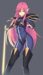  boots elbow_gloves elf energy_sword fingerless_gloves gloves hiroya_juuren iczer-2 iczer_(series) long_hair pointy_ears purple_hair red_eyes sword tatakae!!_iczer-1 thigh-highs thigh_boots thighhighs weapon 