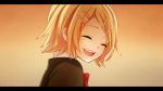  blonde_hair closed_eyes eyes_closed face hair_ornament hairclip kagamine_rin letterboxed open_mouth orange_(vocaloid) school_uniform short_hair smile solo tama_(songe) vocaloid 