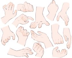  1girl clenched_hand close-up feet hand_focus highres original simple_background tenohira_(tenoo) toes white_background 