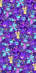  alt_text artist_name banette chandelure closed_mouth commentary constellation crescent drifloon duskull english_commentary fire flower froslass gengar ghost_type_theme_(pokemon) grin highres leaf limited_palette mimikyu mismagius phantump pokemon pokemon_(creature) pokemon_focus rotom rotom_(normal) skull smile solid_oval_eyes star_(symbol) starsalts teeth v-shaped_eyes 