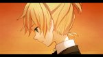  blonde_hair blue_eyes face kagamine_len letterboxed looking_down male orange_(vocaloid) short_hair short_ponytail solo tama_(songe) vocaloid 