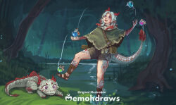  1girl absurdres artist_name commission creature dragon fantasy highres memohdraws original pathfinder patreon_username self-upload western_dragon 