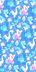  alolan_vulpix amaura artist_name bergmite closed_mouth commentary cubchoo delibird dewgong eiscue eiscue_(ice) english_commentary fangs flower full_body glaceon highres ice_type_theme_(pokemon) limited_palette open_mouth pokemon pokemon_(creature) pokemon_focus smile snom snot snowflakes snowman solid_oval_eyes starsalts vanillite 