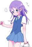  blush hoochi_gumo inazuma_eleven inazuma_eleven_(series) kudou_fuyuka long_hair purple_hair school_uniform skirt solo 