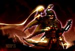  baku_(bakunooekaki) bakuten cloak glowing glowing_eyes monster_hunter monster_hunter_portable_3rd sword weapon 