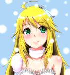  clearite green_eyes hoshii_miki idolmaster long_hair scarf snow snowflakes 