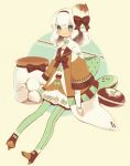  bow food food_themed_clothes green_legwear hairband high_heels keien methyl_key original pantyhose shoes solo vertical-striped_legwear vertical_stripes 