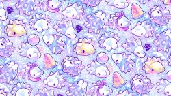  artist_name blush closed_eyes commentary english_commentary food from_above full_body highres no_humans notice_lines poke_ball poke_ball_(basic) pokemon pokemon_(creature) pokemon_focus shaved_ice snom snowflakes solid_oval_eyes spikes squiggle star_(symbol) starsalts 