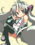  aqua_eyes aqua_hair detached_sleeves hatsune_miku headphones headset kandsume long_hair necktie skirt solo thigh-highs thighhighs twintails very_long_hair vocaloid zettai_ryouiki 