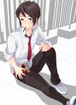  1boy black_hair brown_eyes kyon male mouth_hold nao_(doublexdutch) pocky school_uniform short_hair suzumiya_haruhi_no_yuuutsu 