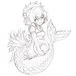 gloves monochrome monster_girl original scales sonjow4 tail 